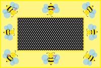 Rectangular table cover with small bees